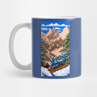 Train Over the Mountain Pixel art Mug